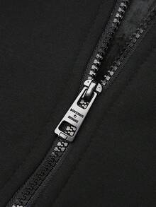 niepce Men's Japanese Streetwear Fleece Sweatshirt Embroidered Zip Up Hoodie - Black Dragon - View 9
