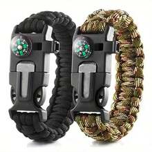 Gelang Tangan Luar Ruangan dengan Kompas dan Peluit, Gelang Multifungsi, Cocok untuk Penggunaan Sehari-hari, Alat Darurat, Perlengkapan Luar Ruangan, Tahan Lama dan Andal, Pilihan Ideal untuk Pecinta Aktivitas Luar Ruangan - MultiWarna - View 5