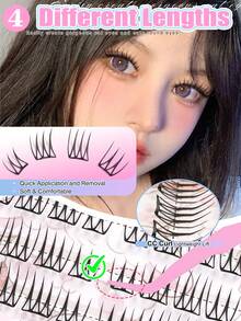 EYELASH EVOLUTION 6-Pack Self-Adhesive Segmented False Eyelashes (No Glue Needed), Glue-Free Korean Idol Style False Eyelashes - New Lightweight Segmented Design (ACE Idol Series 3.0), Create Cartoon-Like Beautiful Lashes; Large Capacity, Reusable False Eyelashes, DIY Single Cluster Lashes, Easily Create Exquisite Eye Makeup, Glue-Free Self-Adhesive Design, Simple And Convenient To Wear, Lightweight And Comfortable, Suitable For Daily Makeup, Holiday Parties, Music Festivals, Concerts And Other Occasions - CC - View 4