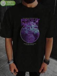 Camiseta negra de cuello redondo para hombre con la imagen de la clásica película de terror "Fright Night", disponible en todas las tallas. - Negro - Ver 1
