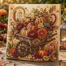 1pc New Autumn Pearl Painting DIY Handmade Kit, Handmade Rhinestone Pearl Art Set, Autumn Style Home Wall Decor Stress Relief Ornament, Suitable For Adults - Multicolor - View 8