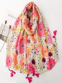 Poliéster con Estampado Floral - Multicolor - Ver 29