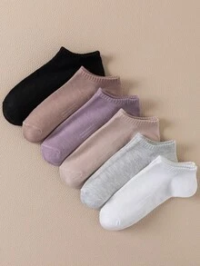 6 Pairs Women's Casual Short Socks - Multicolor - View 6