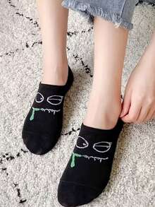 5 pasang/10 pasang Kaos Kaki Wanita Tipis Bernapas Motif Monster Lucu Musim Semi/Panas, Lembut, Nyaman, Elastis, Cocok untuk Pemakaian Kasual Sehari-hari - MultiWarna - View 5