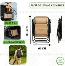 Dos Sillas, Color Beige, Reclinable de Gravedad Cero, Reposacabezas Cervical,Marco Duradero con Soporte Elástico, Ajuste de Ángulos, Doble Costura, con Portavasos y Cojin - Beis - Ver 3