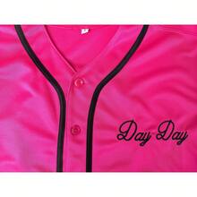 Camiseta de béisbol unisex "Next Friday" Pinky's Record Movie Hip Hop de los 90, camisa de béisbol bordada, regalo para fiesta de Halloween y vacaciones - Rosa Fucsia - Ver 7