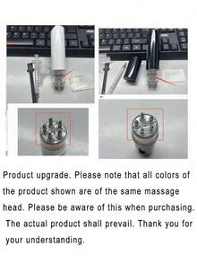 1件可調速頭皮塗抹梳，滾珠髮用精華按摩器，便攜式頭皮護理工具，適用於居家、沙龍與理髮店 - 彩色 - 查看 6