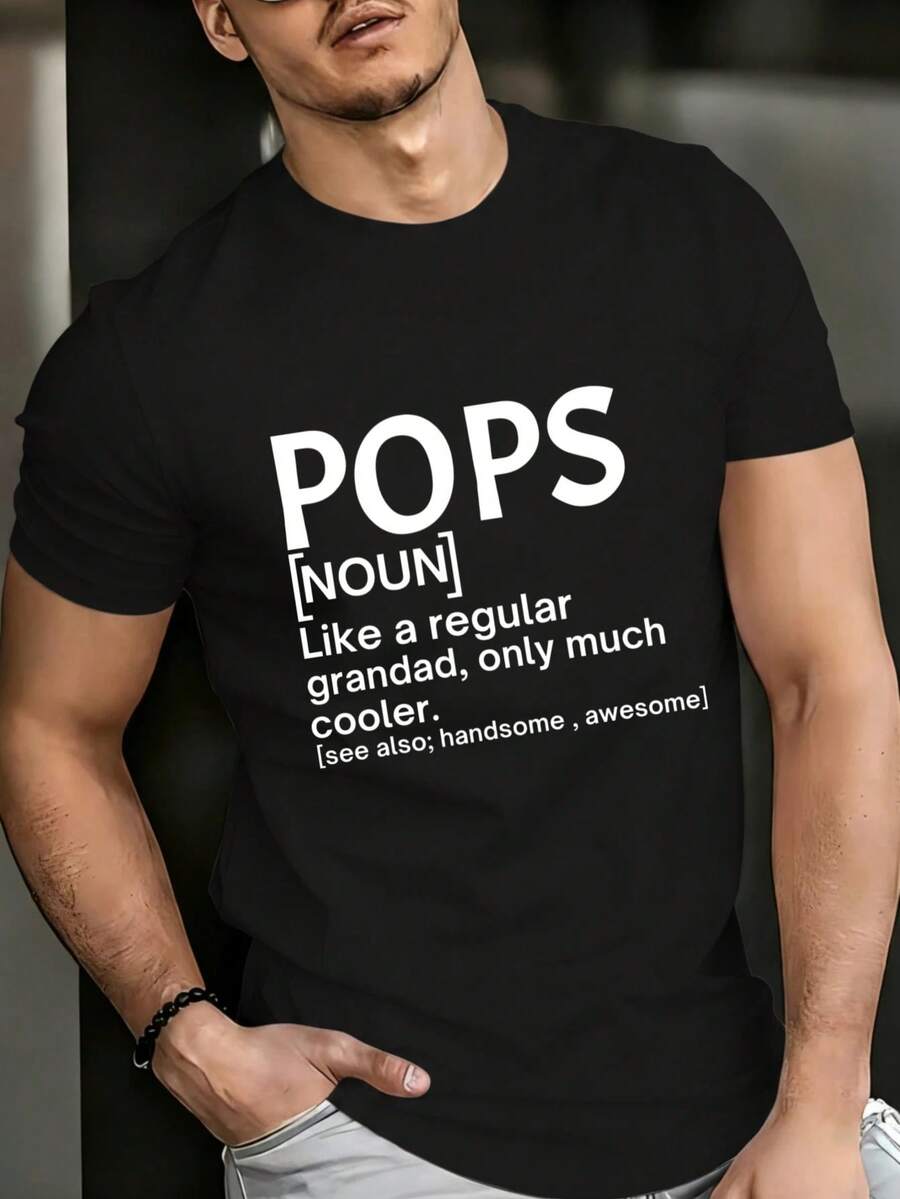 As Cool As An Ordinary Grandfather, This Casual And Versatile Pure Cotton T-Shirt Is Suitable For All Seasons. It Has A Collar. - 黑色 - 查看 1