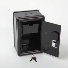 1pc All-Metal Combination Lock Money Box With Removable Coin Box + 2 Keys, Minimalist White Combination & Key Dual Lock Metal Coin Bank, Birthday Gift - Multicolor - View 6