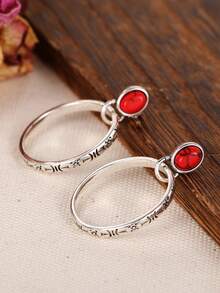 1 Pair Elegant Earrings For Women, Wedding, Engagement, Party Jewelry, Valentine's Day Gift - Silver - View 3
