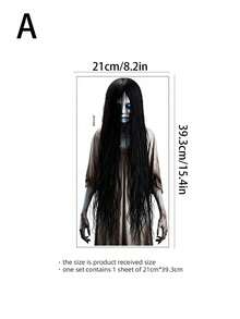 2/1set Halloween Ghost Decoration Stickers, Self-Adhesive Removable, Suitable For Room Decor, Wall, Bathroom, Window, 3D Stereoscopic Effect Decoration Atmosphere Arrangement, Halloween Party Decoration, Indoor Haunted House Horror Home Decor - Multicolor - View 9