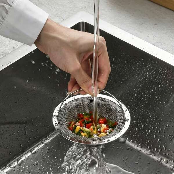 Stainless Steel Kitchen Sink Strainer, Fine Mesh Sink Drain Filter Basket, Anti-Clog Drainage Catcher For Kitchen Sink Food Residue
