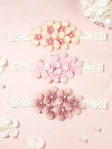 1pc Children's Hollow Decorative Headband, Pearl Flower Accessory Hair Tie, Non-Slip Fixed Headpiece, Suitable For Daily Wear - Multicolor - View 5