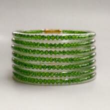 7pcs/Set Fashion Crystal Glitter Jelly Bracelets For Women, Lucky Symbol Buddhist Wristbands - Multicolor - View 17