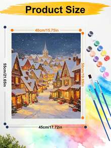 1 Set Pintura por Números Navideña, Adecuada para Principiantes, Kit para Adultos Principiantes con Patrón, Regalo de Cumpleaños, Regalo Navideño - A - Ver 9