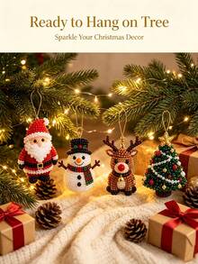 1 Set Christmas Beaded DIY Jewelry Kit, Christmas Set, Hanging Decor Craft Kit, Adult Holiday Handmade Supplies, Christmas Party Home Decor Gift, Office Decor And Accessories, Christmas Home Decor, Autumn Decor, Women's Room Decor - A - View 5