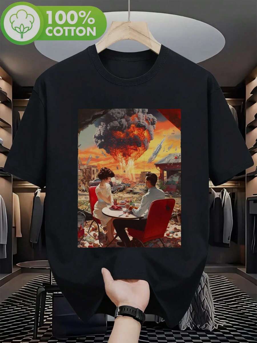 Men T-Shirts - 黑色 - 查看 1