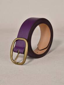 1pc Minimalist Fashion Versatile Women's Belt Solid Color Casual Punk Bohemian Vintage Court Style Party Cute Sexy Street Elegant PU Leather Women's Belt All Seasons - Purple - View 5