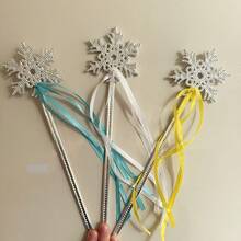 9pcs Silver Snowflake Magic Wands With Ribbons - Winter Theme Plastic Magic Wands, Three-Color Mix, Suitable For Holiday Parties And Decorations, Christmas Halloween Holiday Decor | Elegant Design, Sturdy Construction, Lightweight Material Festive Accessories And Event Props - Multicolor - View 5