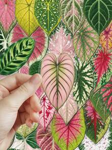 50pcs Colorful Artistic Plant Leaf Stickers PET Material For Adults Teens Sticker Enthusiasts Scrapbooking, Notebooks Laptops Phone Cases Luggage And Guitar Decorations Stickers - A - View 6