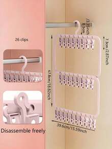 1pc Space-Saving Multi-Clip Sock And Clothes Drying Rack - Bedroom, Bathroom, Closet And Dorm Storage - Multicolor - View 10