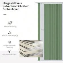 Garden Shed Tool Storage With Door Outdoor Steel Green 142 X 84 X 189 Cm - 綠色 - 查看 2