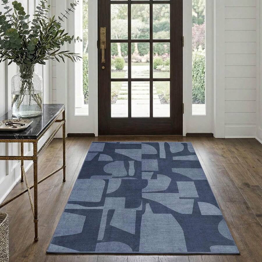 Latte&Fog Alfombras de 153 x 215 cm para Sala de Estar y Dormitorio,Moderna Abstracta Lavable, de Pelo bajo Antideslizante Estilo Boho para Sala de Estar, Oficina, Dormitorio(Negro 5x7ft) - Burdeos - Ver 1
