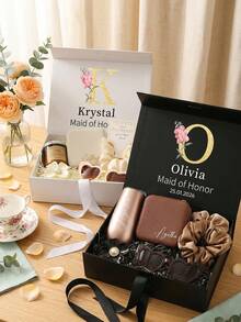 1pc Wedding Role Gift Box, Personalised Bridesmaid Proposal Gift Box,Customize Text, Bridesmaid Gift Box, Maid Of Honour Bridesmaid Box Box - Multicolor - View 5