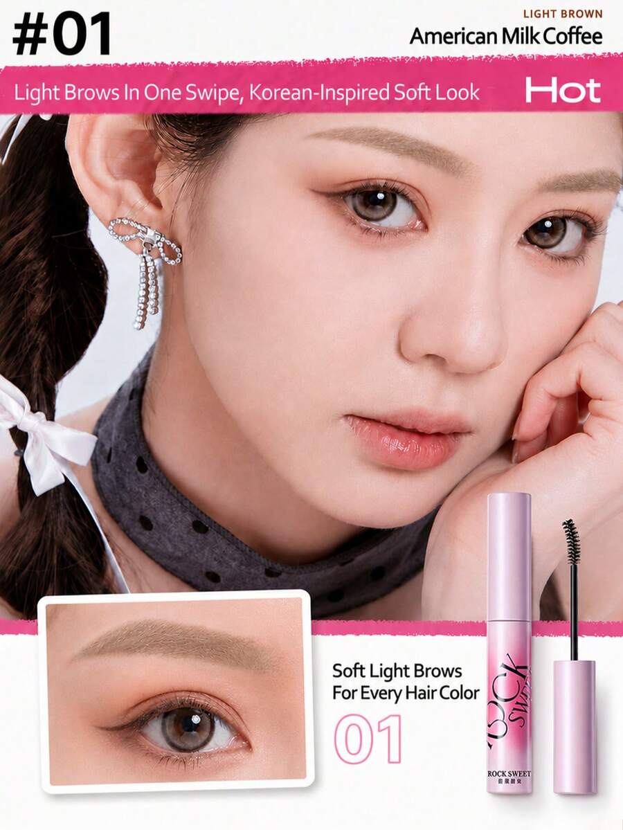 ROCK SWEET Velvet Eyebrow Gel - Waterproof, Long-Lasting, Quick-Drying, Smudge-Proof, Creates Natural Fluffy Brow Look (Perfect Gift)