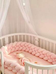 1pc Multi-Color Optional 4-Strand Braided Twisted Bed Guard Decor Baby Bed Rail Newborn Children Anti-Collision Soft Padded Baby Crib Guard Rail - Multicolor - View 3