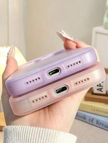 KOOLIFE 1pc Cute Aesthetic Pastel Solid Color Matte Frosted Apple Phone Case, PC + TPU Soft Material With Raised Camera Protection, Anti-Drop, Anti-Fingerprint, Birthday Gift For Women And Girls, Compatible With IPhone 18pro/18pro Max/17 Pro Max 17 Pro 17 16 15 14 13 - Purple - View 4