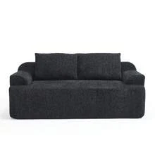 Doppelsofa, Modula Res Sofa, Tiefsitziger Memory-Foam-Cloud-Stuhl Mit Kissen-Black - Black - View 12