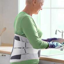 1pc Back Brace For Lower Back Support , Adjustable Lumbar Support Belt For Men & Women - Grey - View 7