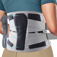 1pc Back Brace For Lower Back Support , Adjustable Lumbar Support Belt For Men & Women - Grey - View 9