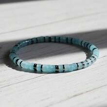 Bohemian Style Aquamarine Bracelet -- Healing Crystal Jewelry -- Elastic Cord Jewelry -- Suitable For Daily Wear - Multicolor - View 3