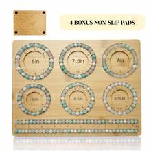 DIY Jewelry Making Bead Board, Bracelet Sizing & Layout Board With Inch Measurement Circles, Beading Design Tray Tool, Multi Size Bracelet Maker Board With 4 Bonus Non-Slip Pads - 6-tier Tray - View 7