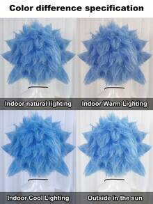 Men Light Blue Spiky Fluffy Costume Wig, Voluminous Explosive Short Synthetic Hair Wig, Scientist Styling Wig For Halloween Cosplay Themed Party Photo Props - Multicolor - View 8