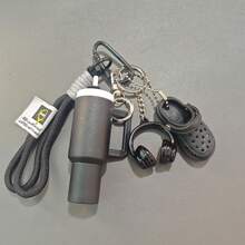 Sports Water Bottle Bag Charm, Mini Sneaker Earphone Keychain, Fitness Style Pendant, Backpack Charm Phone Chain Decorative Accessory - Multicolor - View 2