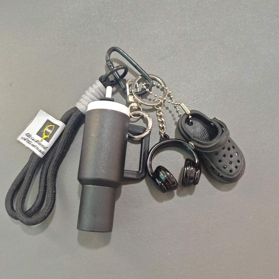 Sports Water Bottle Bag Charm, Mini Sneaker Earphone Keychain, Fitness Style Pendant, Backpack Charm Phone Chain Decorative Accessory