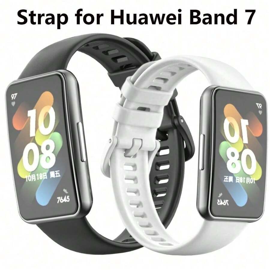 耐用矽膠錶帶,適用於 Band 7 可調節運動環形錶帶,智慧手錶替換手環配件 - 華為手環7 - 查看 1
