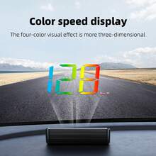Reletech M4-HUD Colorful OBD Display: See Speed, Temp & Voltage Clearly On Your Windshield, Large Font & One-Click Control, Easy Plug-And-Play Setup With Anti-Glare HD Clarity - W2S - View 5