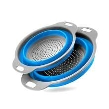 1pc Kitchen Foldable Portable Vegetable Washing & Draining Basket, Outdoor Camping Colander - Green - View 7