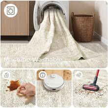 Alfombra de pasillo antideslizante para dormitorio, alfombra lavable con reverso de goma - Alfombra suave de pelo corto para cocina, lavandería, baño (61 x 244 cm, beige/marfil) - Albaricoque - Ver 8