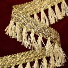 Tassel Fringe Trim, 5.5cm Golden Tassel Trim Tassel Ribbon Sewing Lace Fabric Trims Crochet Lace Ribbon For Curtain Dress Clothes Home Decor DIY Crafts - Multicolor - View 12