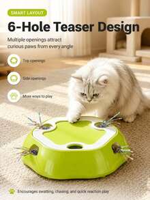 Automatic Cat Toy, Interactive Cat Toy For Indoor Cats And Kittens, Multi-Hole Random Pop-Up Teaser Toy, Electric Cat Activity Toy, Suitable For Solo Play, Stimulates Hunting Instinct, Daily Entertainment - Multicolor - View 7