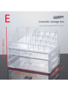 Cosmetic Storage Box Skincare Products Large Transparent Cosmetic Display Box Stackable Storage Box With 3 Drawers, Suitable For Vanity, 2pcs/Set - Multicolor - View 16