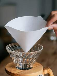 120pcs White Coffee Filter Paper, V-Shaped Paper Coffee Filter, Suitable For Coffee Machine, French Press And Coffee Cup 40/80/120pcs - Multicolor - View 1