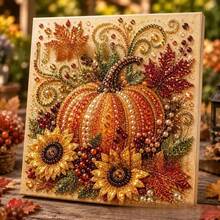 1pc New Autumn Pearl Painting DIY Handmade Kit, Handmade Rhinestone Pearl Art Set, Autumn Style Home Wall Decor Stress Relief Ornament, Suitable For Adults - Multicolor - View 6