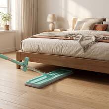 Super life A Straight-Bristle, Hands-Free, Lazy-Person's Mop For Home Use, Suitable For Both Wet And Dry Applications, With Automatic Rotation And Drying Functions. Ideal For Bathrooms, Living Rooms, Toilets, And Bedrooms. - Lazy Mop - View 3