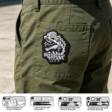 1 Dilophosaurus Paleontology Punk Jacket Patch, Natural History Paleontology Art, For Adult Dinosaur Enthusiasts, Science Gift, Embroidered Patch - A - View 4